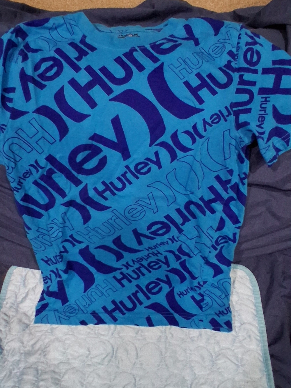 Hurley Bright Blue Logo-Print Kids Pajama Top